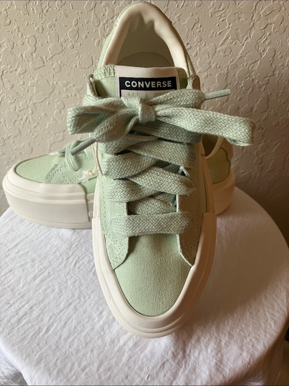 Converse: Mint Chuck Taylor All Star Cruise Low Top Platform Sneakers- women-4.5